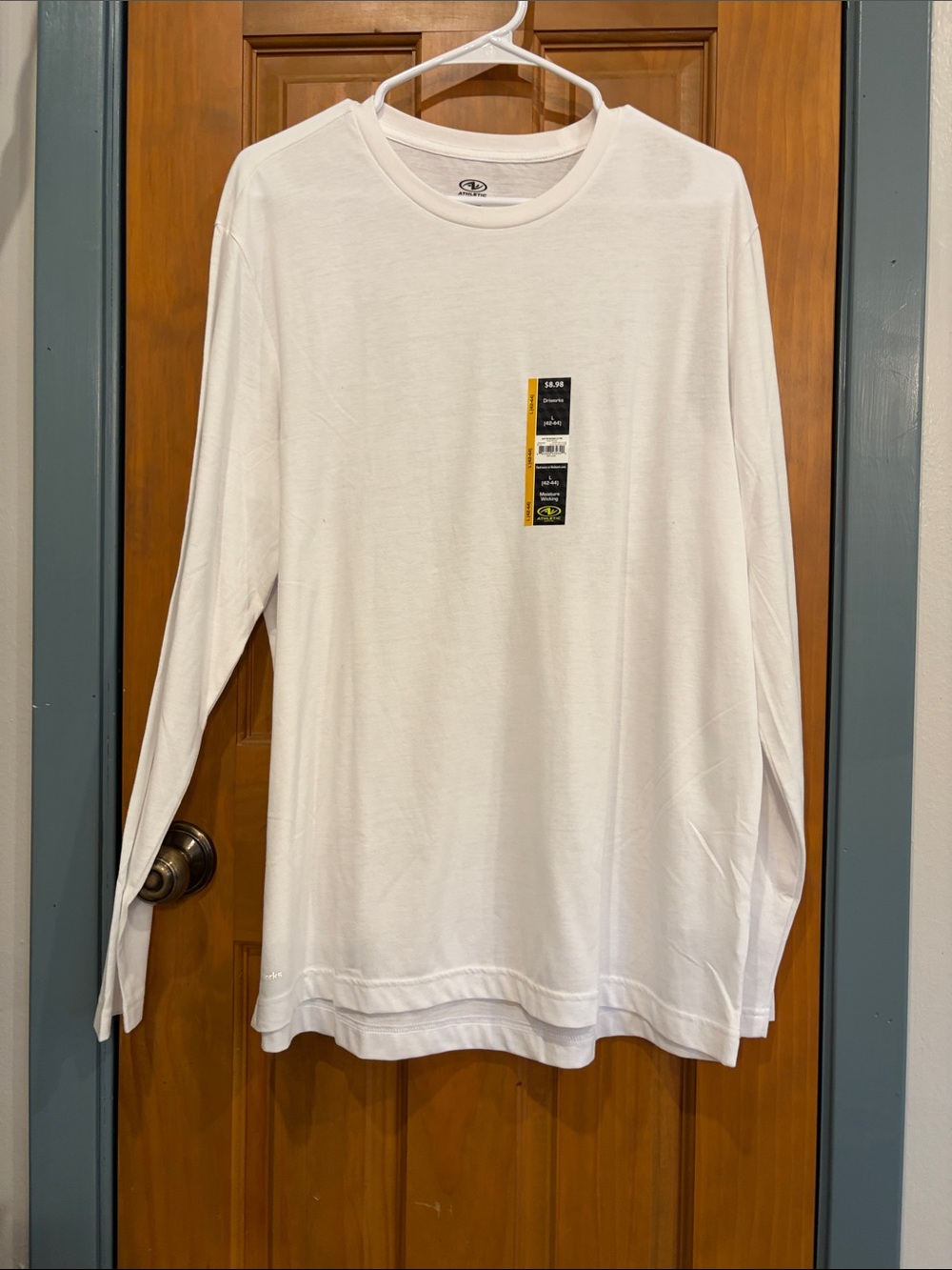 Athletic Works Men’s Long Sleeve Crew Shirt - White